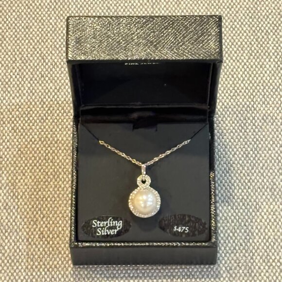 Cultured Freshwater Pearl (9mm) & Diamond (1/5 Ct. T.w.)...